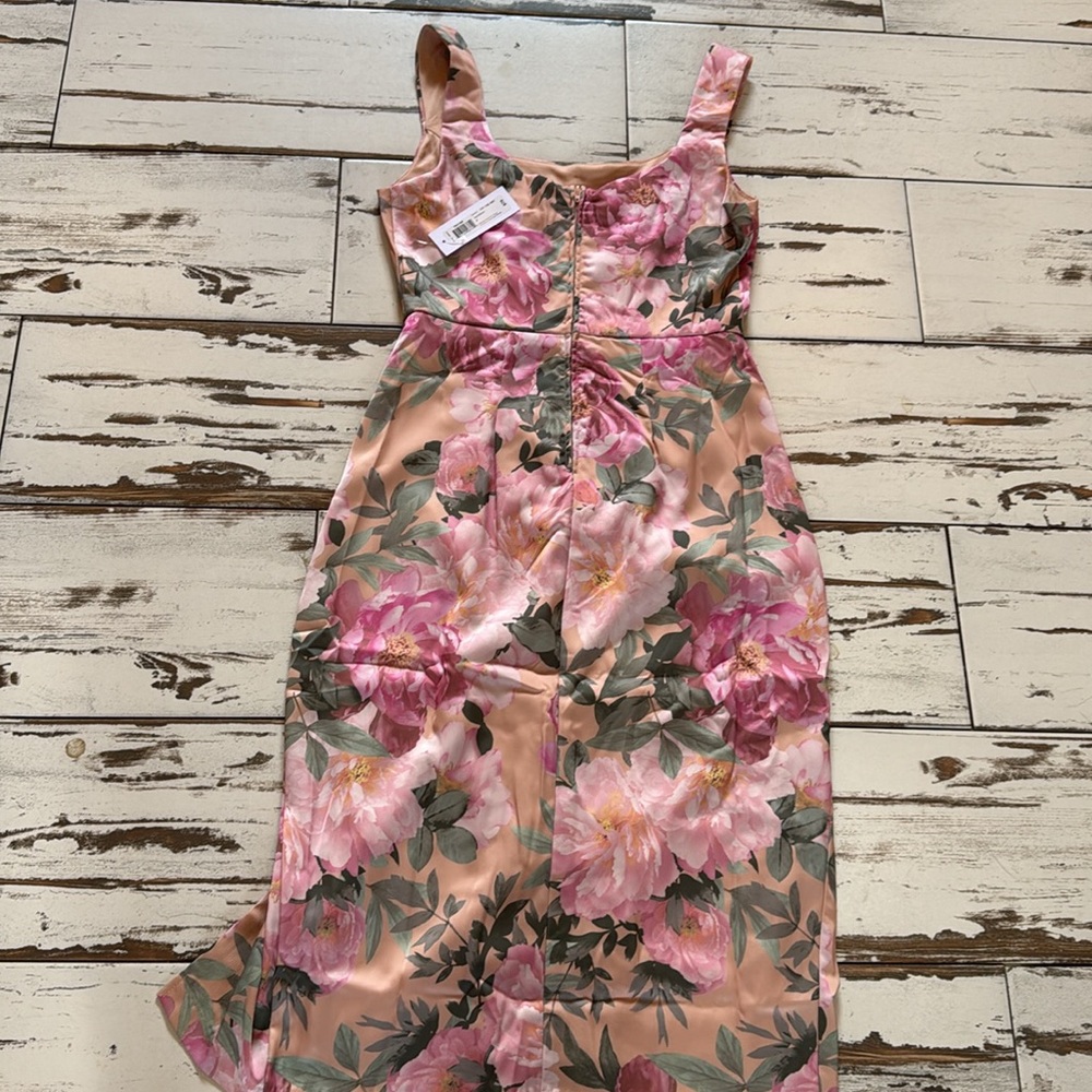 Wedding guest vibes! NWT pink floral midi dress Premier Amour brand - Picture 9 of 11